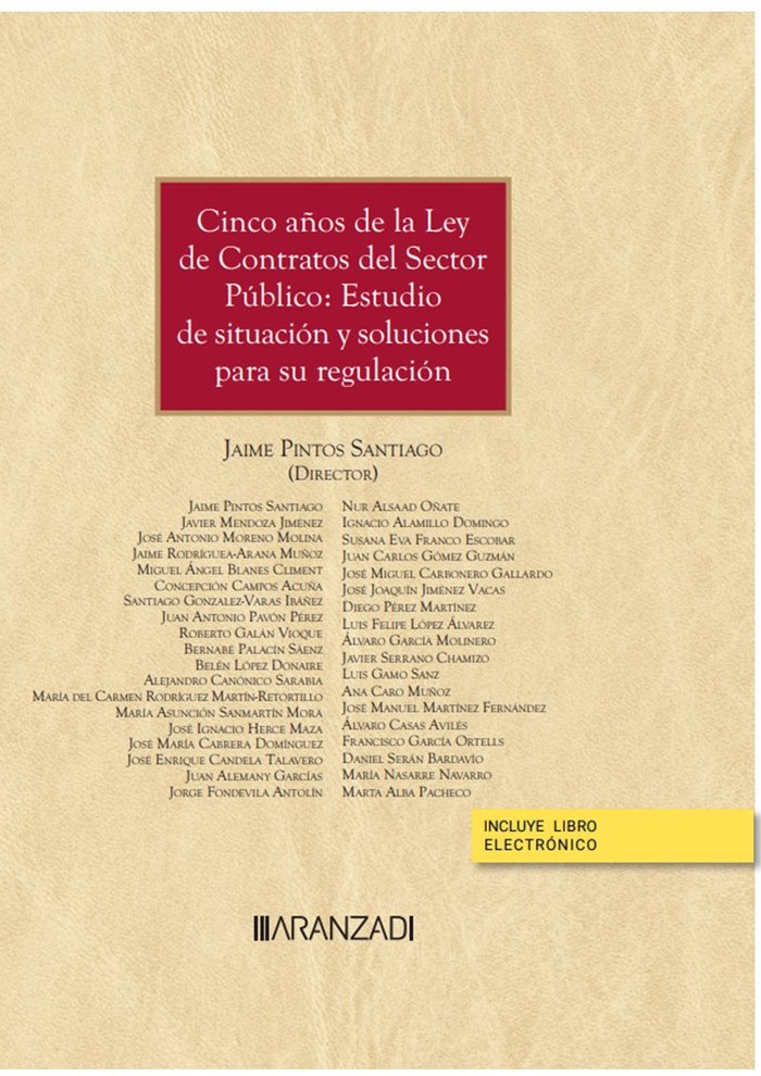 CINCO AÑOS DE LA LEY DE CONTRATOS DEL SECTOR PUBLICO ANALISI - 9788411250368 Imagen principal del producto