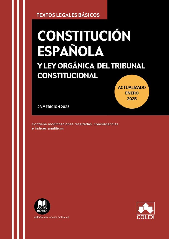 CONSTITUCION ESPAÑOLA Y LEY ORGANICA DEL TRIBUNAL CONSTITUCI - 9788411947763 Imagen principal del producto