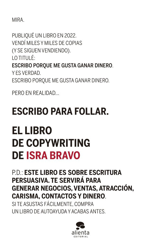 EL LIBRO DE COPYWRITING | BRAVO, ISRA | ALIENTA EDITORIAL | 9788413442471 Imagen principal del producto