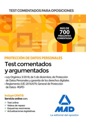 TEST COMENTADOS PARA OPOSICIONES SOBRE PROTECCION DE DATOS P | USERO LOPEZ, JUAN CARLOS/CARRILLO PARDO, | MAD | 9788414240168