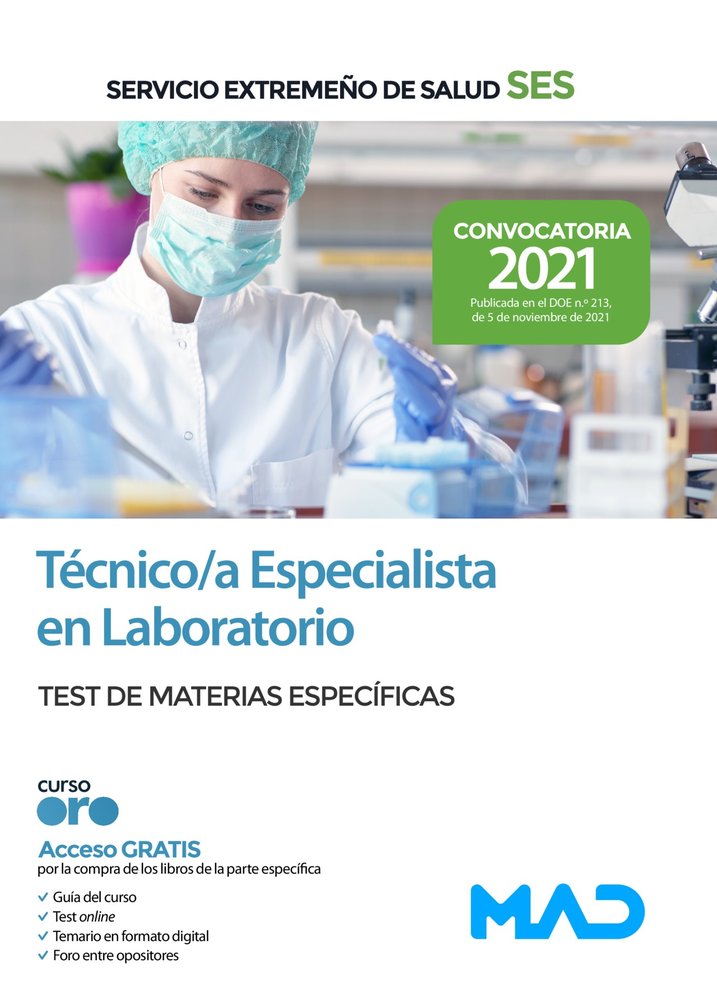 TECNICO/A ESPECIALISTA LABORATORIO SERVICIO EXTREMEÑO | SILVA GARCIA, CARMEN/GARCIA BERMEJO, Mª | MAD | 9788414250945