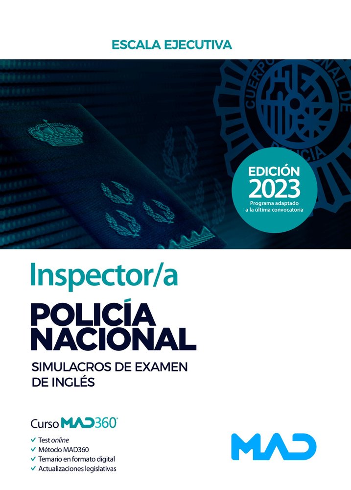 INSPECTOR/A POLICIA NACIONAL SIMULACROS DE EXAMEN DE ING | MARTOS CARMONA, ALBA | MAD | 9788414271315