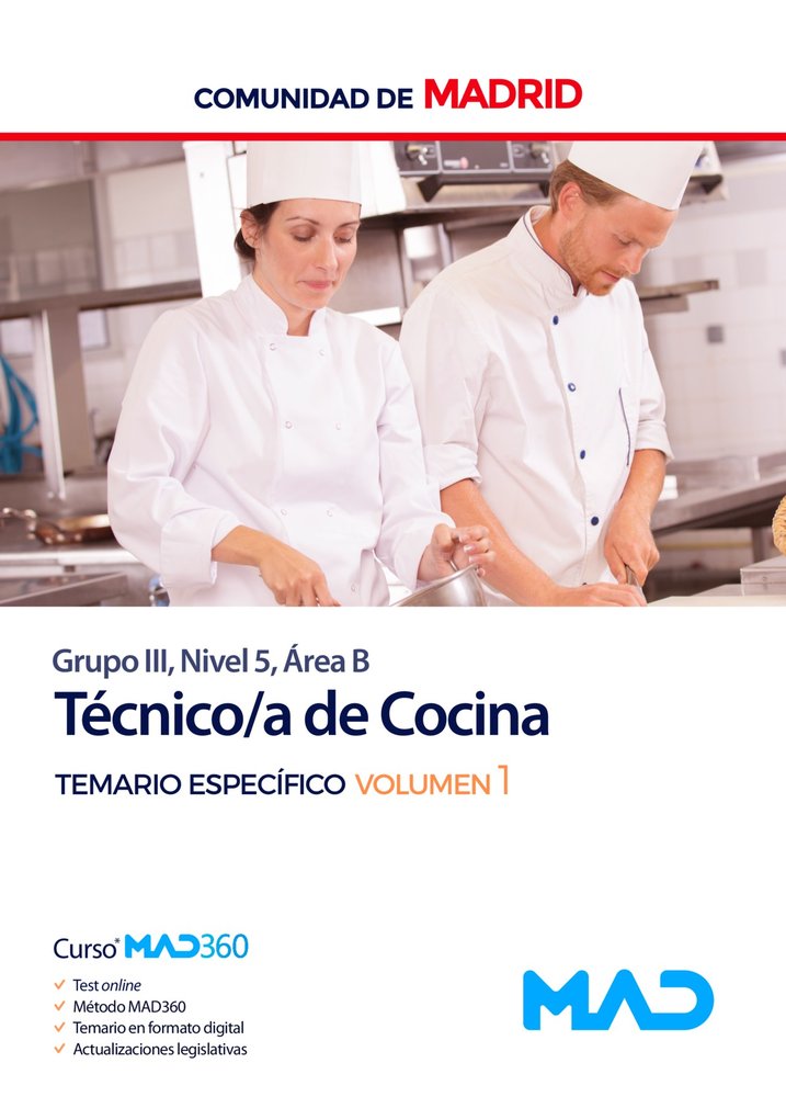 TECNICO/A COCINA GRUPO III NIVEL 5 AREA B VOL 1 MADRID | AA,VV | MAD | 9788414273630