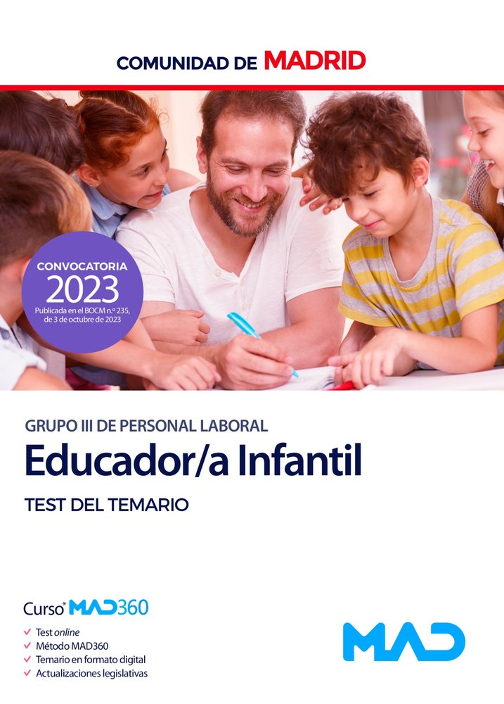 EDUCADOR/A INFANTIL GRUPO III TEST TEMARIO COMUNIDAD MADRID | AA,VV | MAD | 9788414275160