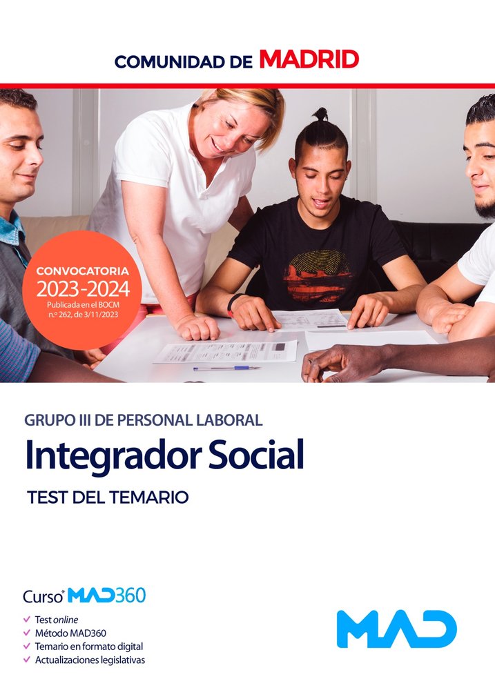 INTEGRADOR SOCIAL GRUPO III TEST TEMARIO COMUNIDAD MADRID | AA,VV | MAD | 9788414276372