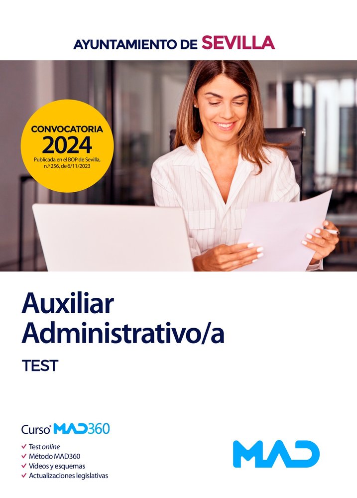 AUXILIAR ADMINISTRATIVO/A TEST AYUNTAMIENTO DE SEVILLA | AA,VV | MAD | 9788414277621 Imagen principal del producto