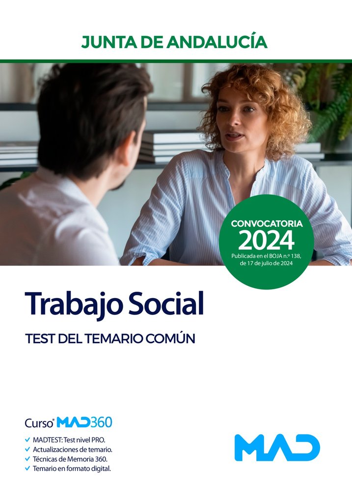 TRABAJO SOCIAL TEST TEMARIO COMUN JUNTA ANDALUCIA | AA,VV | MAD | 9788414285336