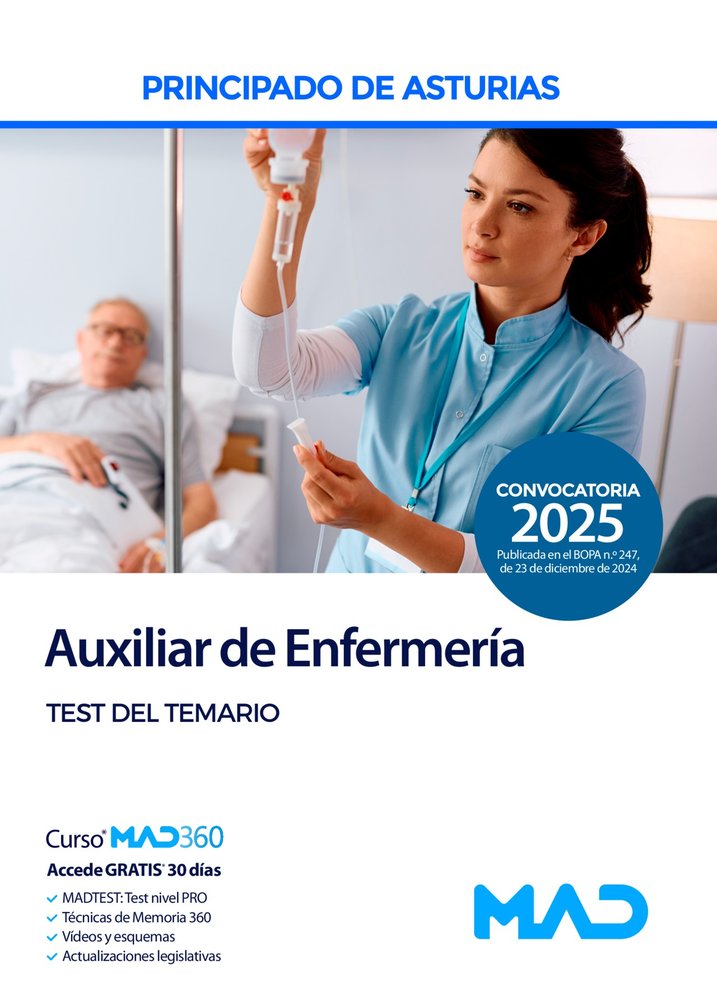 AUXILIAR ENFERMERIA TEST DEL TEMARIO PRINCIPADO DE ASTURIAS | AA,VV | MAD | 9788414291771 Imagen principal del producto