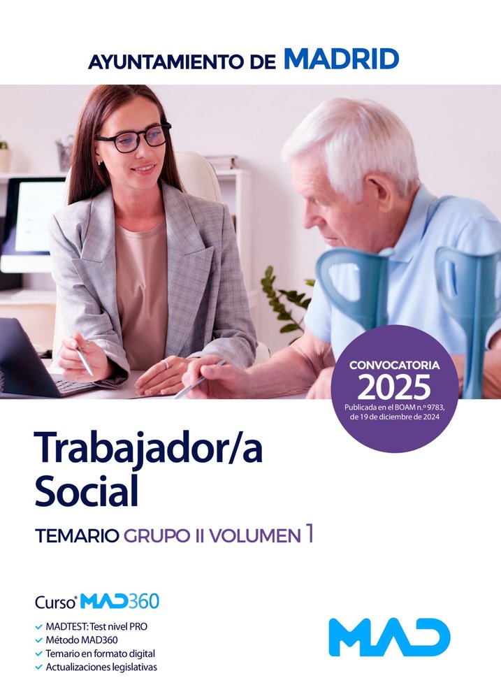 TRABAJADOR/A SOCIAL TEMARIO GRUPO II 1 AYUNTAMIENTO MADRID | AA,VV | MAD | 9788414293799