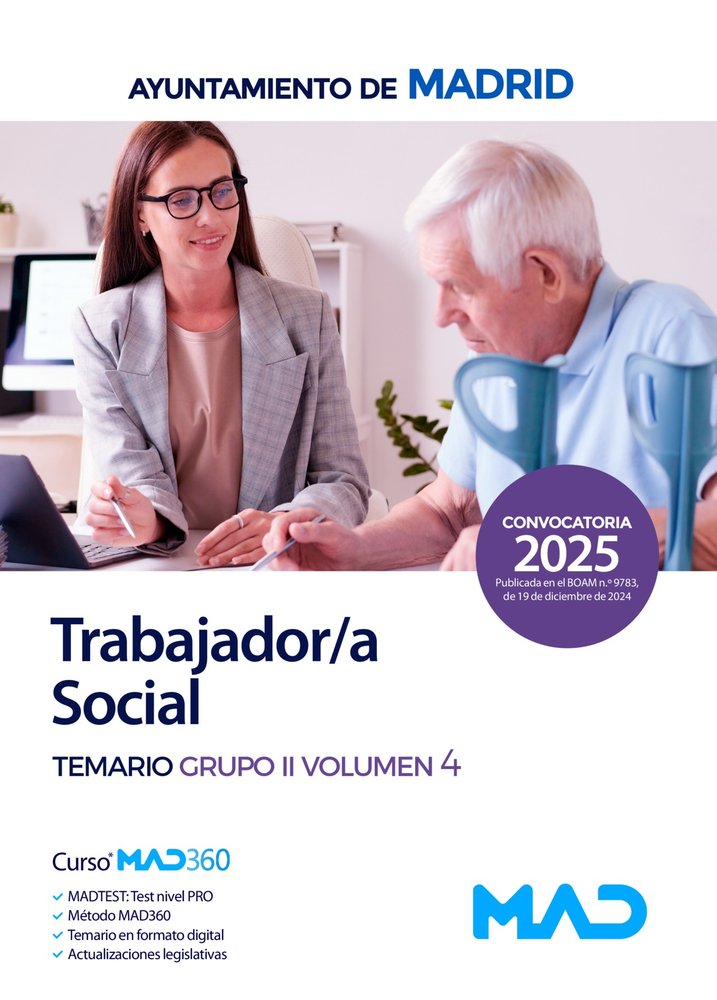 TRABAJADOR/A SOCIAL TEMARIO GRUPO II 4 AYUNTAMIENTO MADRID | AA,VV | MAD | 9788414293836