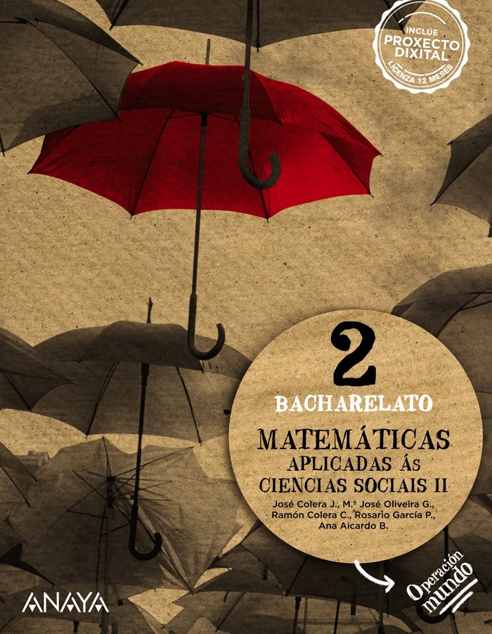 ✅ MATEMATICAS APL,CIENCIAS SOCIAIS II 2ºBACH GALICIA 23 I COLERA JIMENEZ, JOSE/OLIVEIRA GONZALEZ, I ANAYA TEXTO I 9788414329719 Imagen principal del producto