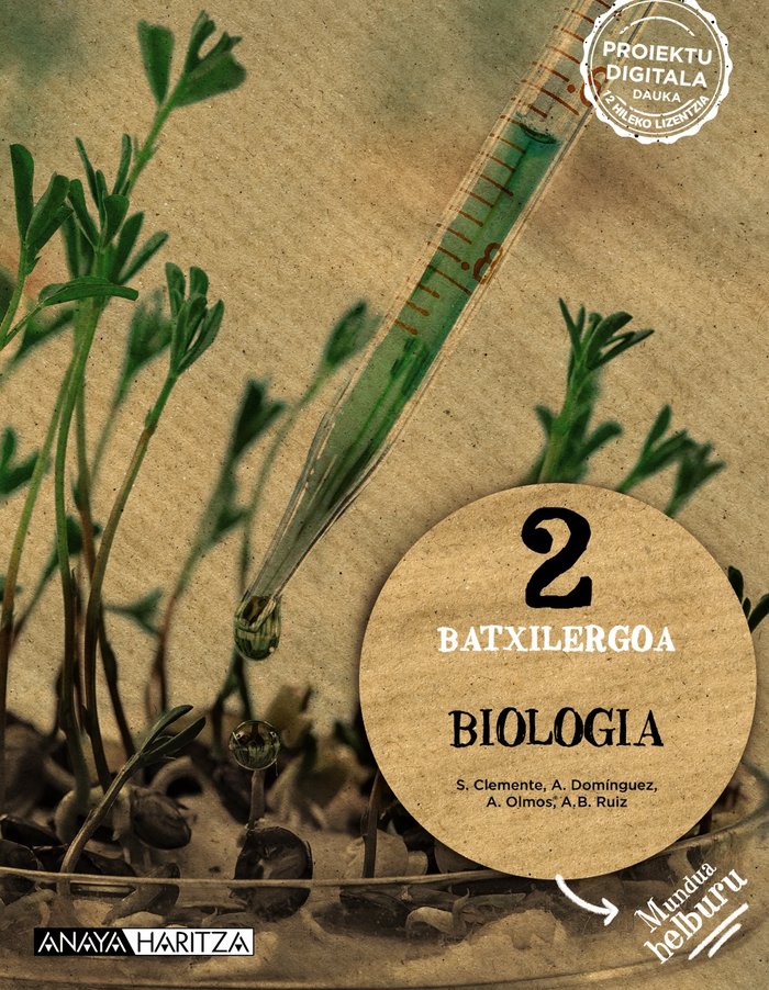 ✅ BIOLOGIA 2ºBACH EUSKERA 23 I CLEMENTE ROCA, SILVIA/DOMINGUEZ CULEBRAS I ANAYA TEXTO I 9788414329856 Imagen principal del producto