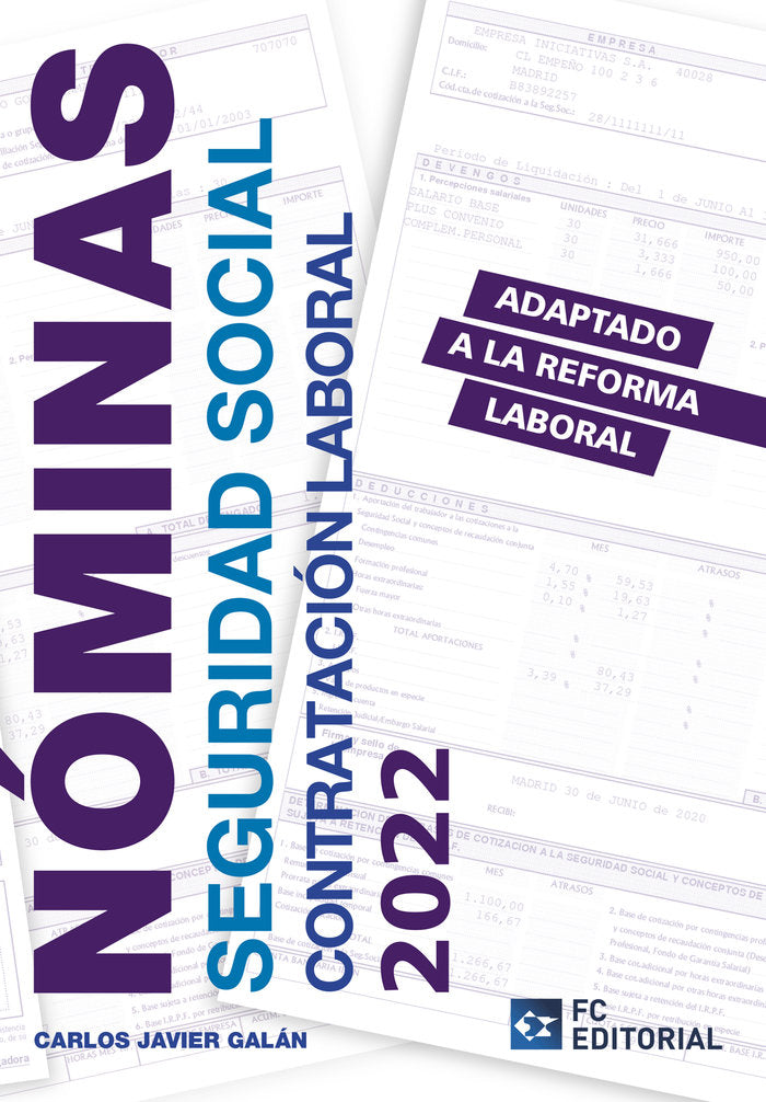 NOMINAS SEGURIDAD SOCIAL Y CONTRATACION LABORAL 2022 - 9788417701789 Imagen principal del producto
