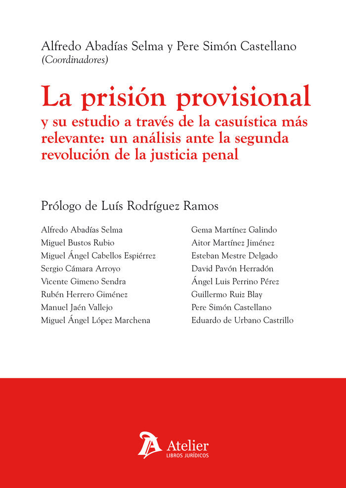 PRISION PROVISIONAL Y SU ESTUDIO A TRAVES DE LA CASUISTICA - 9788418244179 Imagen principal del producto
