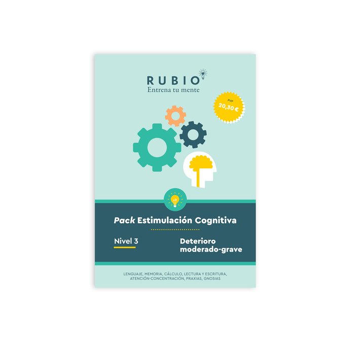 PACK RUBIO ESTIMULACION COGNITIVA NIVEL 3 7 CUADERNOS - 9788418964305 Imagen principal del producto