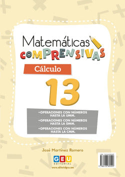 Cuaderno de Refuerzo de Matemáticas comprensivas 13. Martinez Romero, Jose (Editorial GEU) 9788418989209