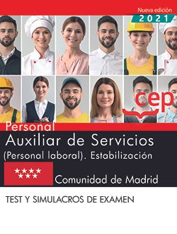 Personal Auxiliar de Servicios (Personal laboral). Estabilización. Comunidad de Madrid. Test y simulacros de examen Imagen principal del producto