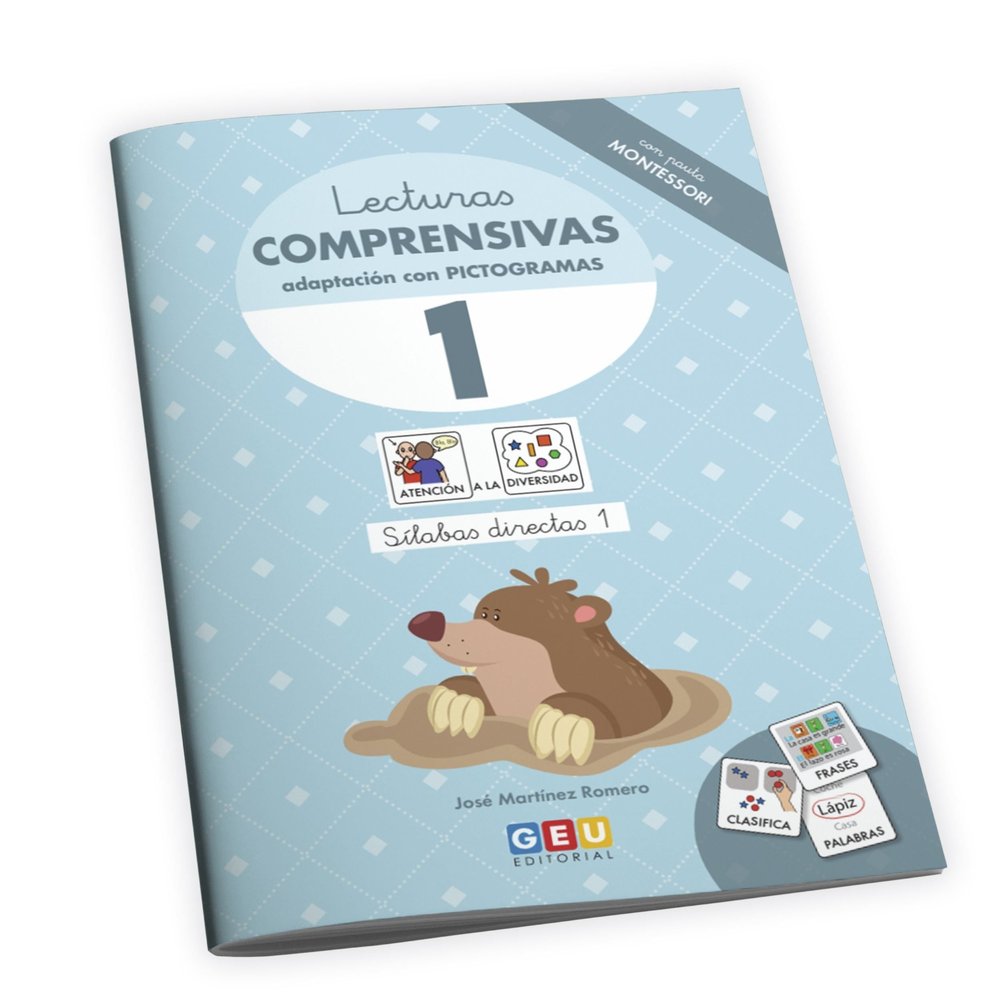 LECTURAS COMPRENSIVAS 1 EI CON PICTOGRAMAS PAUTA MONTESSORI | AA,VV | GEU | 9788419646699