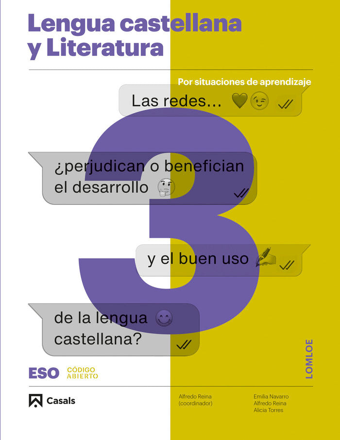 Lengua castellana y Literatura 3ºESO LOMLOE ANDALUCIA | Varios autores | 9788421881927 (CASALS) Imagen principal del producto