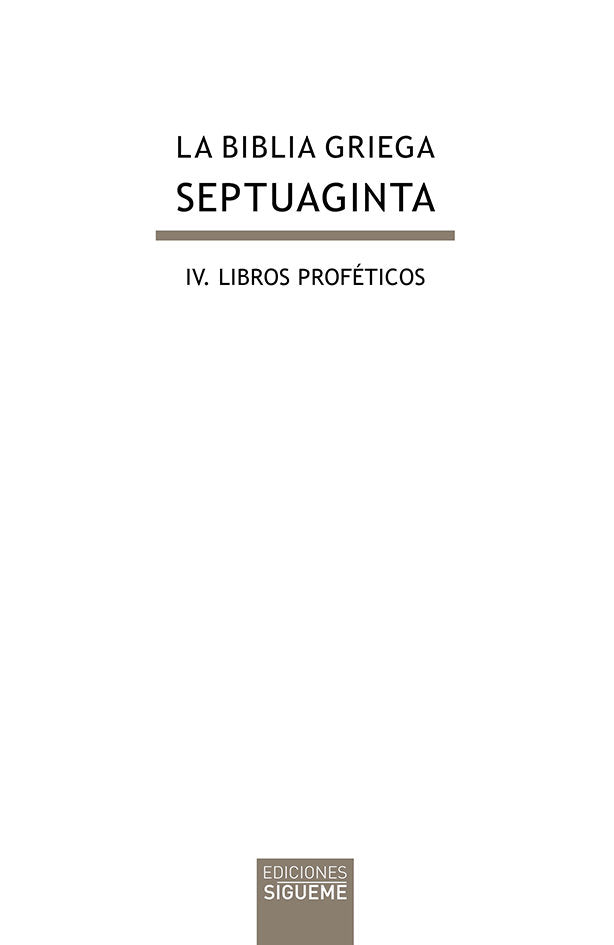 BIBLIA GRIEGA IV LIBROS PROFETICOSLA - 9788430119158