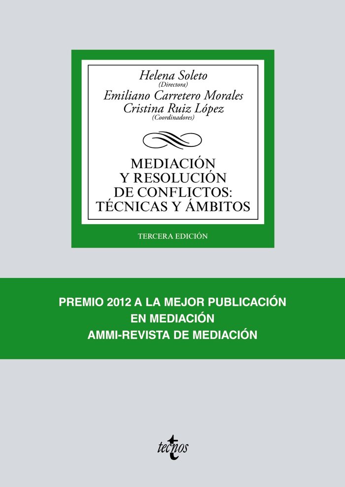 MEDIACION RESOLUCION CONFLICTOS TECNICAMBITOS 3ªED TECNOS - 9788430972739 Imagen principal del producto