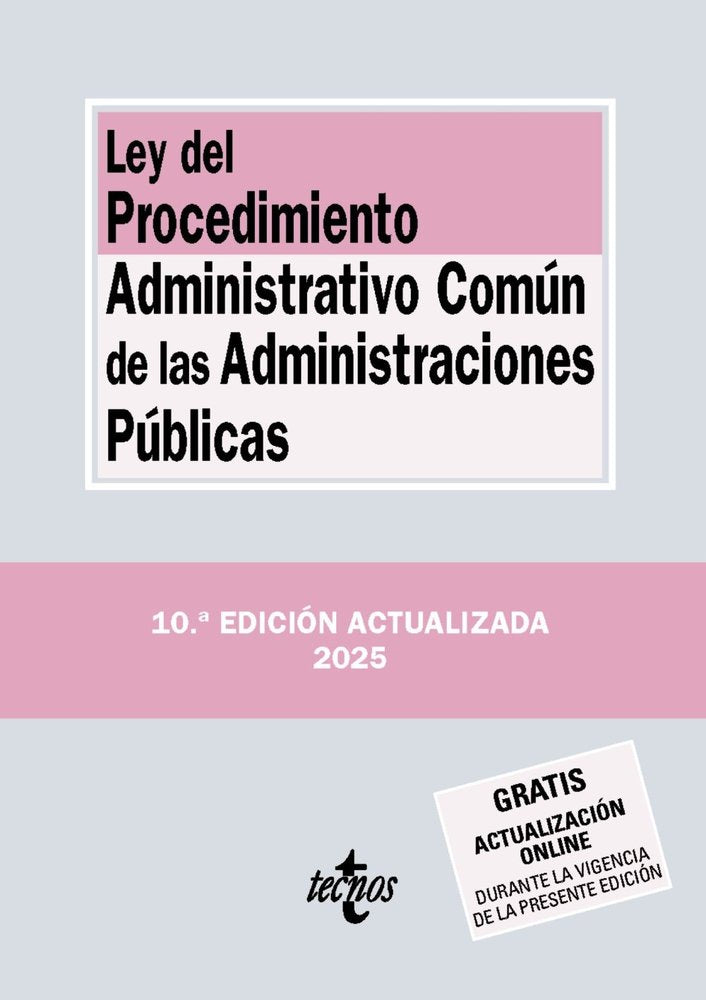 LEY DEL PROCEDIMIENTO ADMINISTRATIVO COMUN DE LAS ADMINISTRA | EDITORIAL TECNOS | TECNOS | 9788430993154 Imagen principal del producto