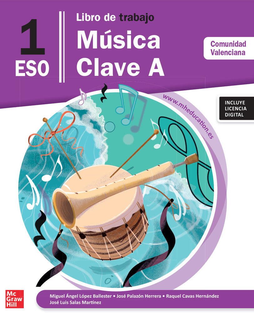 Libro de trabajo Música Clave A 1º ESO Comunidad Valenciana. Lopez (McGraw-Hill Interamericana de España S.L.) 9788448649555