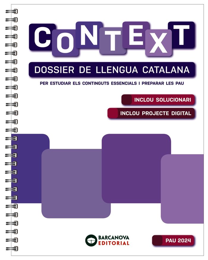 ✅ CONTEXT, DOSSIER DE LLENGUA CATALANA, BATXILLERAT 2024 I PEREZ DIEZ, ANA/SOLER CANALS, MERCÔ/VILA I BARCANOVA EDITORIAL (CATALUÑA) I 9788448961817 Imagen principal del producto