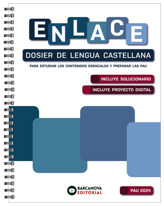✅ ENLACE, DOSIER DE LENGUA CASTELLANA, BACHILLERATO 2024 - 9788448961824 Imagen principal del producto