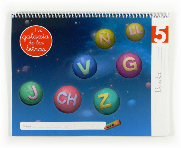 LECTOESCRITURA 5AÑOS GALAXIA 5 PAUTA 12 LETRAS SMLEN05EI | AA,VV | 9788467554717 (Sm)
