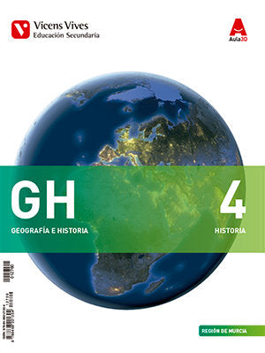 Geografía Historia 4º ESO 4, 1/4, 2 Murcia 14 Aula 3D (Vicens Vives) - 9788468221304 Imagen principal del producto