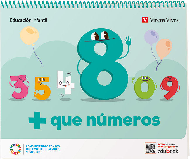 MAS QUE NUMEROS CUADERNO 8 EI5 22 | | 9788468283012 (Vicens Vives) Imagen principal del producto