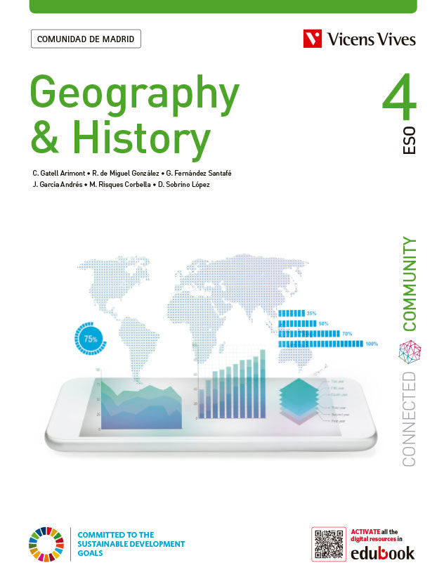 Geography & Historia 4º ESO Madrid Com, Red 23 (Vicens Vives) - 9788468295787 Imagen principal del producto