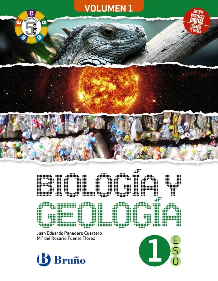 Biología y Geología 1ºESO 3 volúmenes Proyecto 5 etapas | Varios autores | 9788469633151 (BRUÑO) Imagen principal del producto