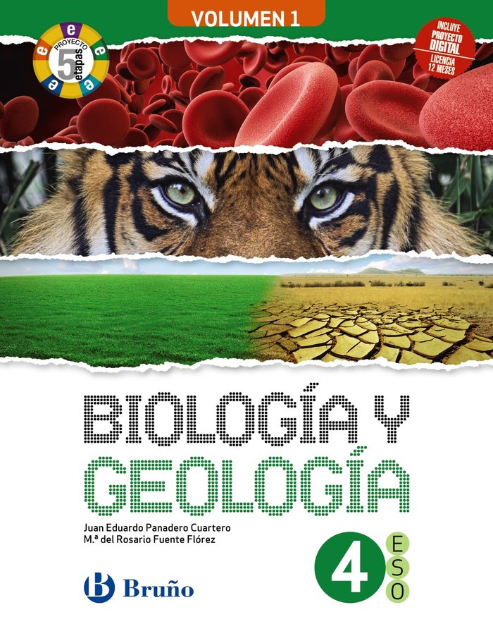 Biología y Geología 4ºESO 3 volúmenes Proyecto 5 etapas | Varios autores | 9788469634066 (BRUÑO) Imagen principal del producto