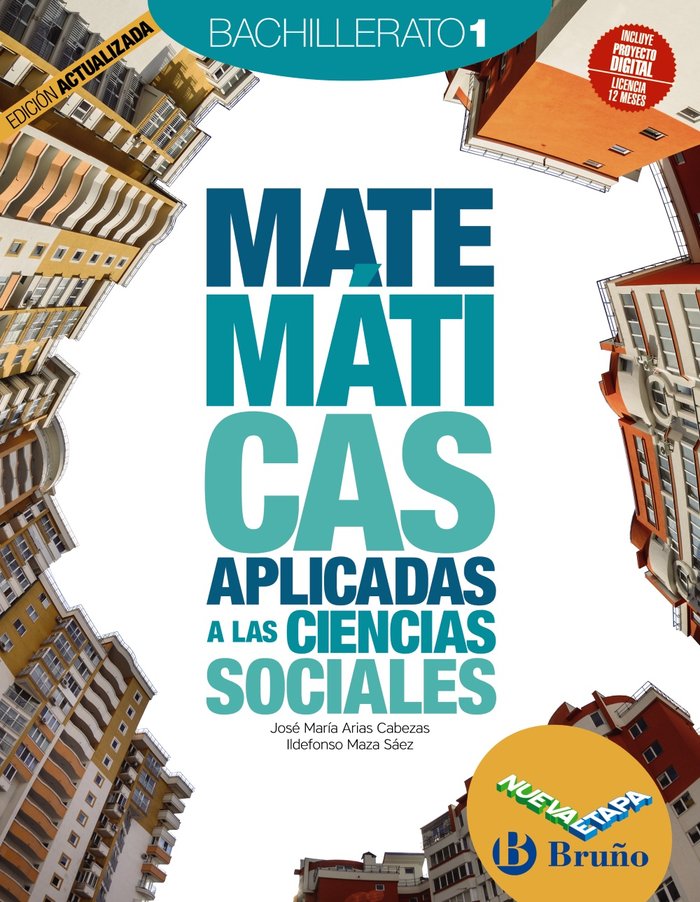 ✅ MATEMATICAS CC,SOCIALES 1ºBACH 23 I ARIAS CABEZAS, JOSE MARIA/MAZA SAEZ, ILD I BRUÑO I 9788469634578 Imagen principal del producto
