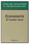 ECONOMETRIA EL MODELO LINEAL - 9788472881501 Imagen principal del producto