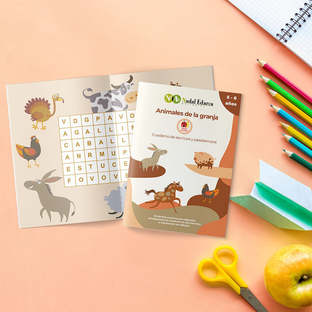 Animales De La Granja (Cuad.Escritura Y Pasatiempos)