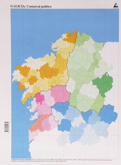 Mapas Galicia comarcal físicos mudos CUMIO envío rápido