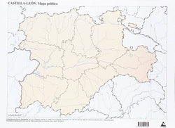 Mapas Castilla-León Político Mudos CUMIO para Educación y Manualidades