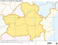 Mapas Castilla-La Mancha político mudos CUMIO en pack de 50
