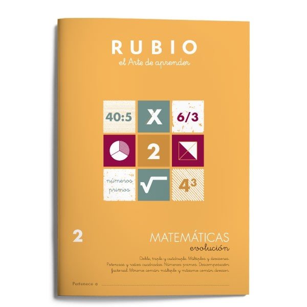 CUADERNO MATEMATICAS 2 RUBIO EVOLUCION DOBLE TRIPLE CUADRUP | AA,VV | RUBIO | 9788485109814