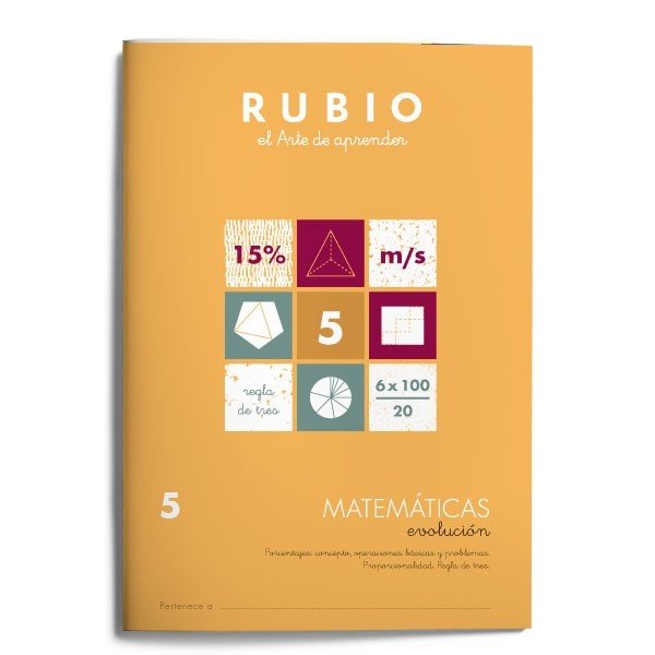 CUADERNO MATEMATICAS 5 RUBIO EVOLUCION PORCENTAJES CONCEPTO | AA,VV | RUBIO | 9788485109845
