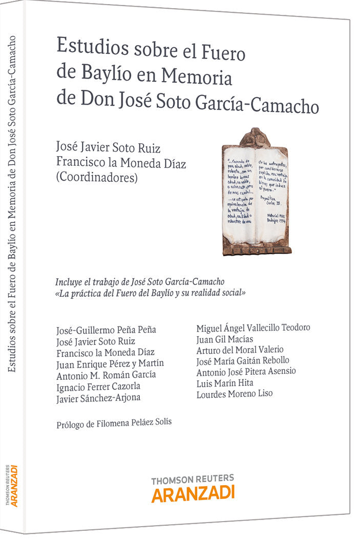 ESTUDIOS SOBRE EL FUERO DE BAYLIO EN MEMORIA DON JOSE SOTO - 9788490140246