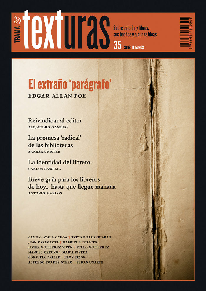 TEXTURAS 35: LA IDENTIDAD DEL LIBRERO | AA,VV, | TRAMA | 9788494846502 Imagen principal del producto