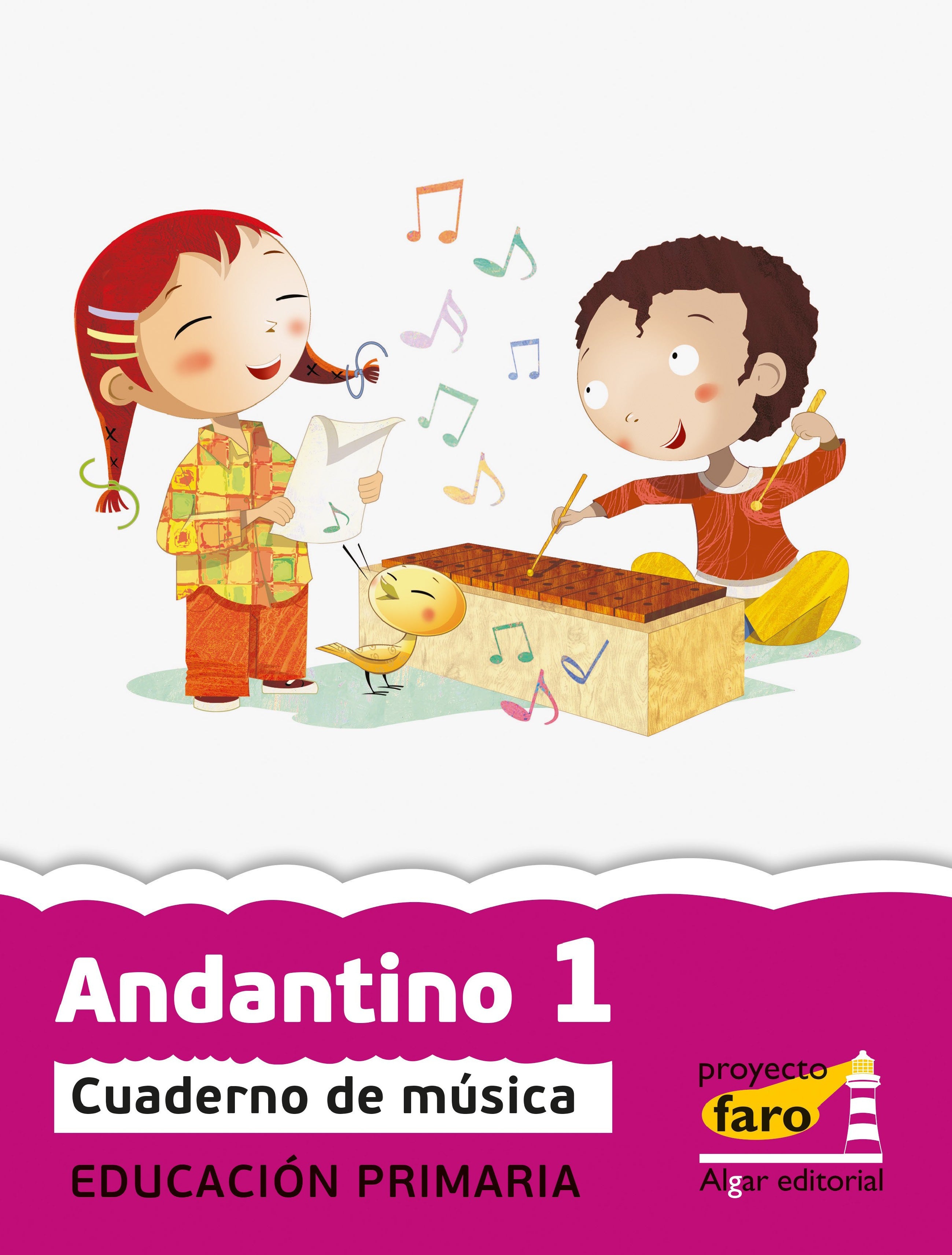 Andantino 1. Proyecto Faro: Cuaderno de música. Primer ciclo de Primaria. 1º curso. Aa. Vv. (ALGAR EDITORIAL) 9788498453355 Imagen principal del producto