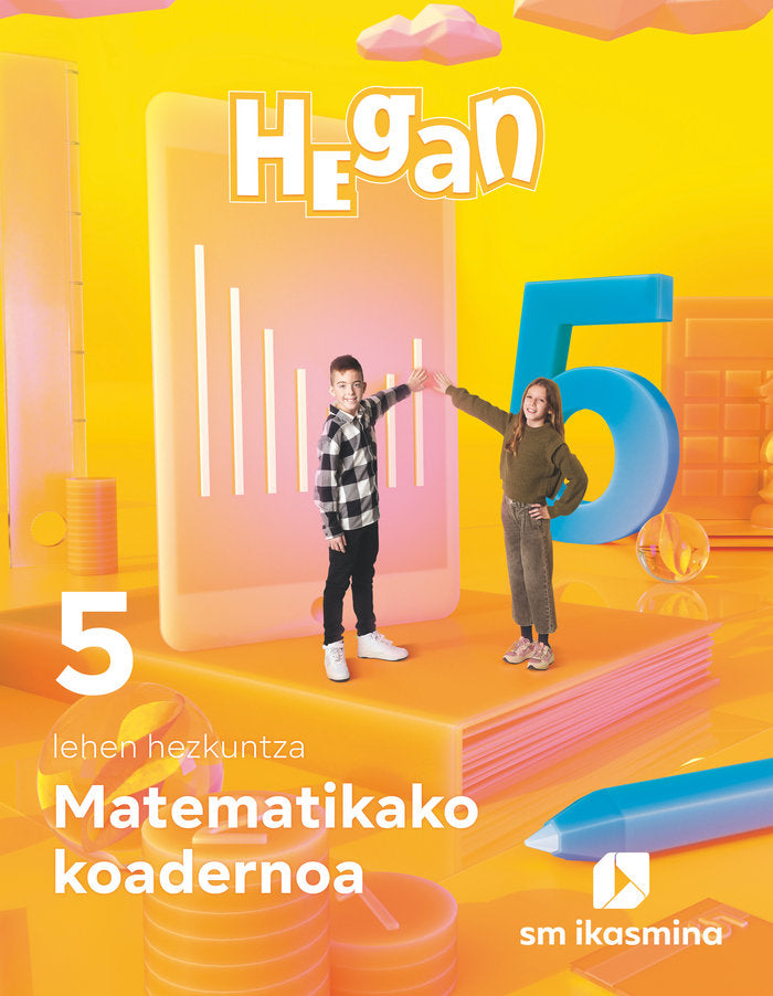 Koadernoa Matematika Lehen Hezkuntza 5º EP 22 Hegan (Ikasmina Argitaletxea Sm) - 9788498558623 Imagen principal del producto