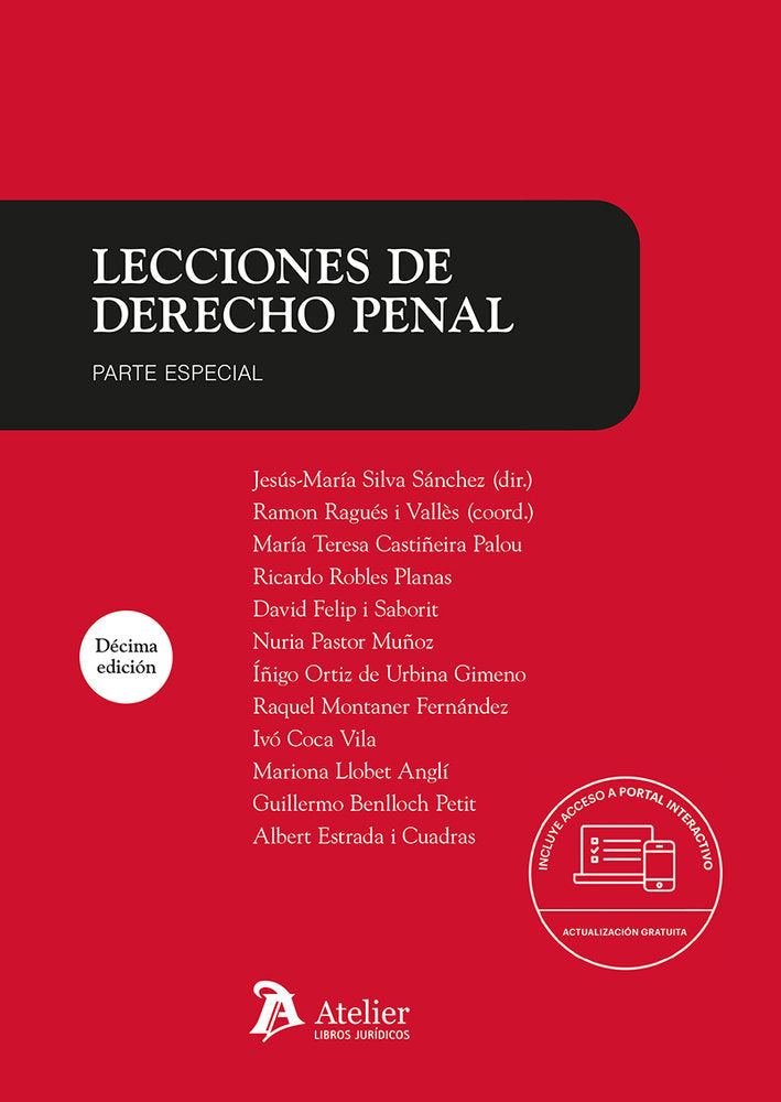 LECCIONES DE DERECHO PENAL PARTE ESPECIAL 10 EDICION - 9791387543532 Imagen principal del producto