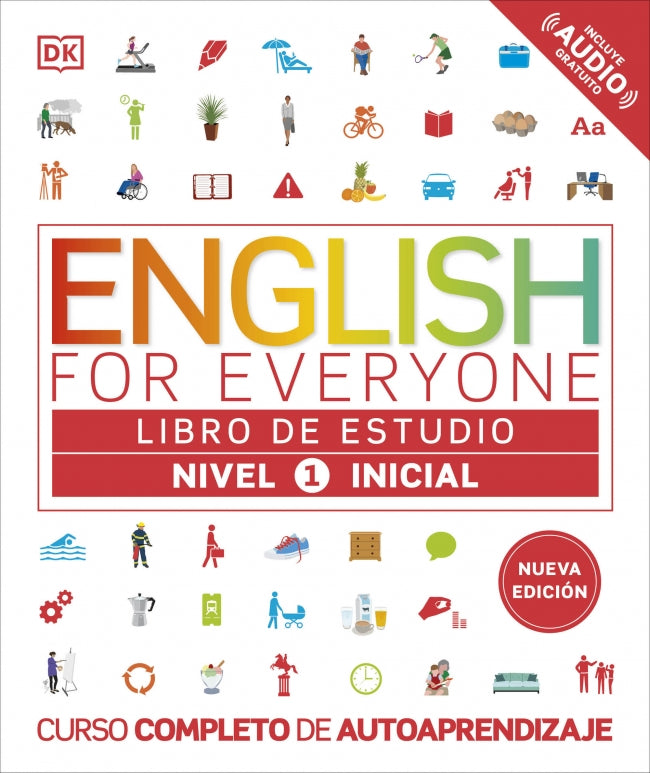 English for Everyone - Libro de estudio (nivel 1 Inicial): Curso completo de autoaprendizaje