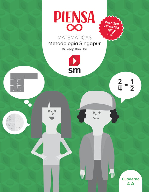 Cuaderno. Piensa infinito. Matemáticas. Metodología Singapur. Practica y trabaja. 4 Primaria. Aa. Vv. (EDICIONES SM) 9788413187969 Imagen principal del producto